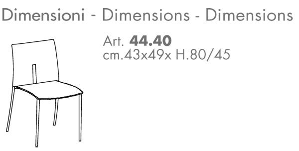 Lyra Chair Ingenia Casa Bontempi sizes