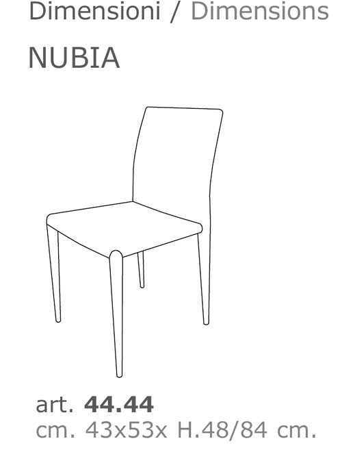 Nubia Stuhl Ingenia Casa Bontempi niedrige Rückenlehne Größen