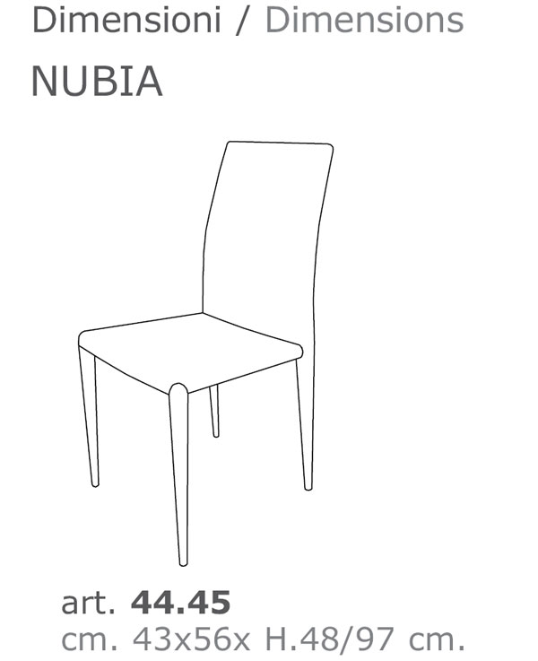 Nubia Chair High Back Ingenia Casa Bontempi sizes