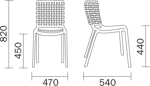 Tatami Chair Pedrali dimensions
