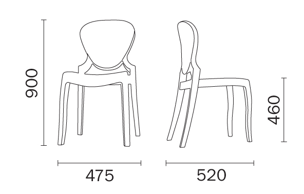 Chair Queen Pedrali dimensions