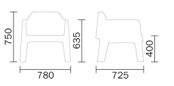 Plus Air Armchair Pedrali dimensions
