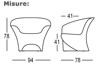 Ohla Armchair Plust dimensions and sizes