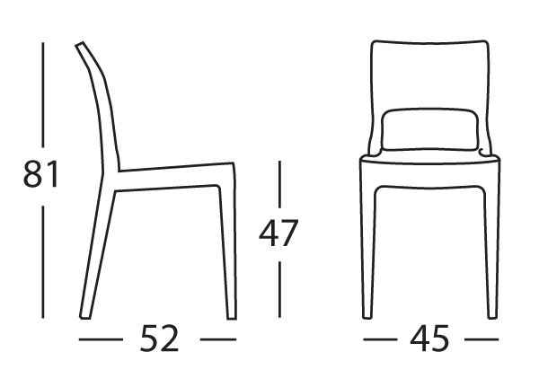 Dimensions de la chaise Isy Antichoc