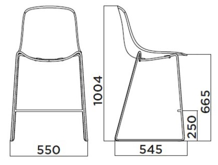 Sgabello Pure Loop Binuance Kitchen Stool Infiniti Design dimensioni e colori