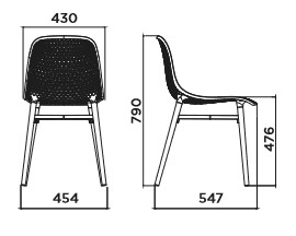Sedia Next 4 legs Outdoor Infiniti Design dimensioni e colori