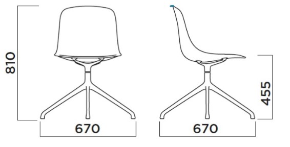 Silla Pure Loop Binuance 4 Star Aluminium Base Chair Infiniti Design medidas