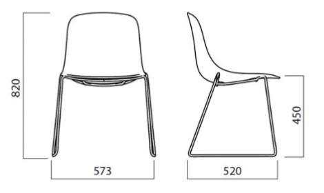 Sedia Pure Loop Binuance Sledge Infiniti Design misure