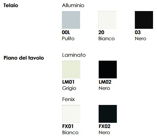 Tavolo Loop table Infiniti Design colori