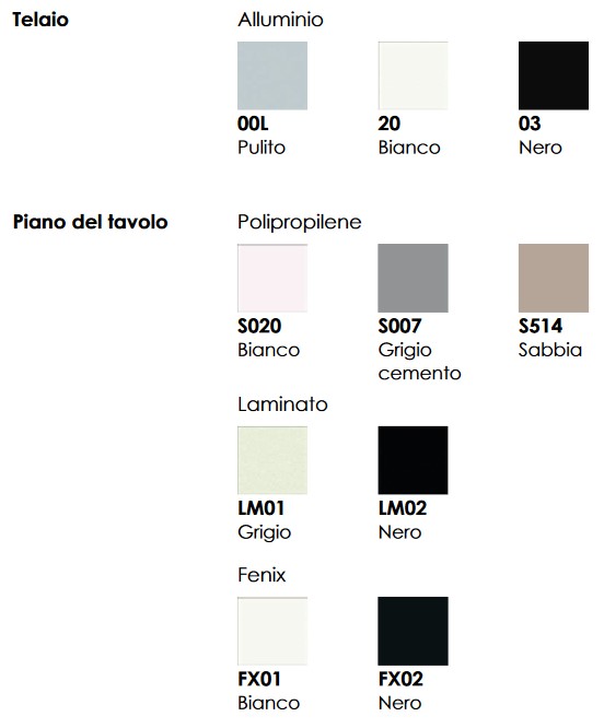 Tavolo Loop table square Infiniti Design colori