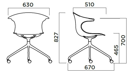 Loop Mono Infiniti Design 4 wheels chair dimensions