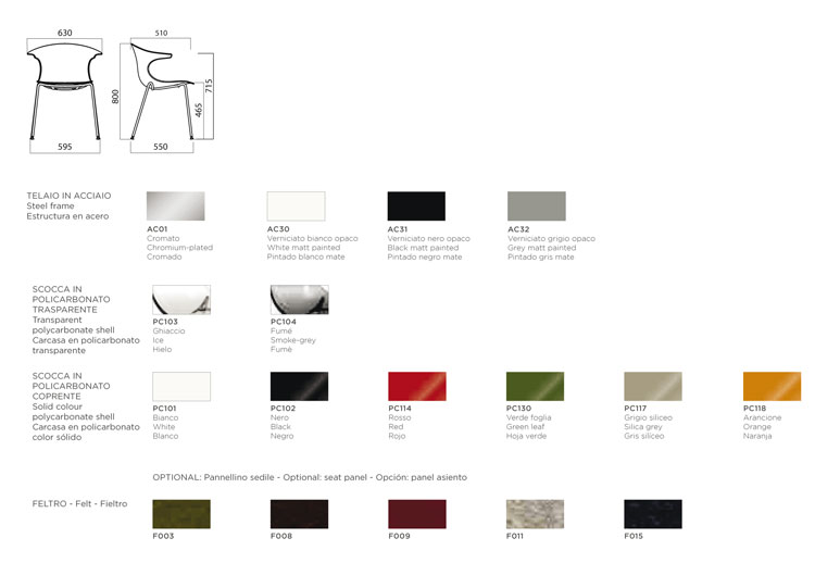 Loop 4 Legs Stuhl Infiniti Design Größen und Farben