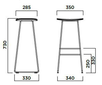 hocker-klejn-bar-stool-infiniti-design-größe