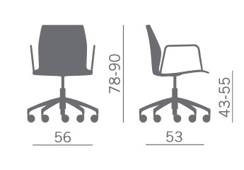 kastel-kalea-5-spoke-swivel-chair-with-armrests-dimensions