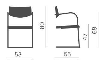 chaise-klic-kastel-slitta-dimensions