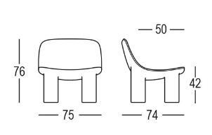 Atene Armchair Sessel Plust Abmessungen und Größen