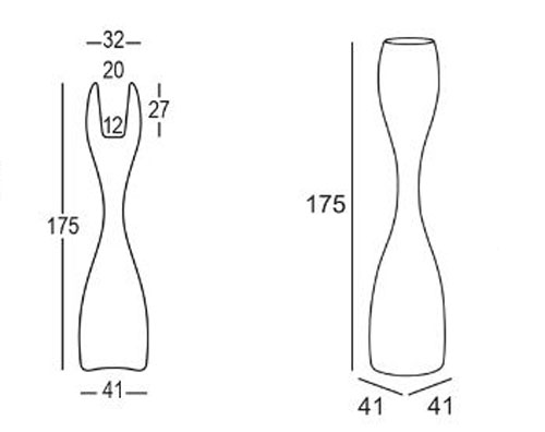 Vase Moai Plust h175 dimensions