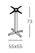 Table de bar Scab fixe H.75 avec plateau en stratifié compact dimensions