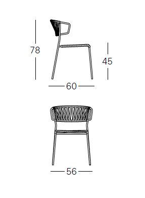 Dimensions of the Scab Lisa Club Chair