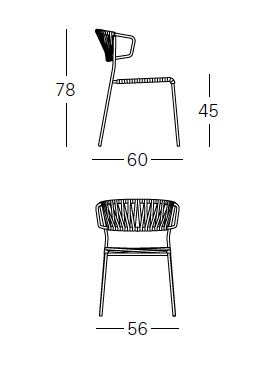 Measurements of the Scab Lisa Filò Garden Chair