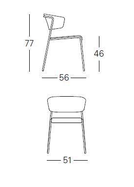 Dimensions du fauteuil Lisa Scab