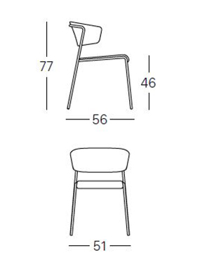 Dimensions de la chaise Lisa Waterproof Scab