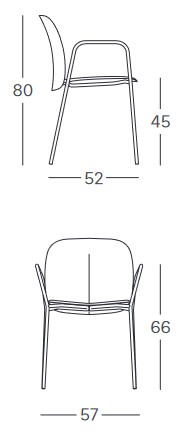 Dimensions du fauteuil Mentha Scab