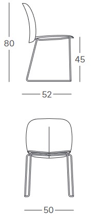 Dimensions of the Mentha Scab sled chair