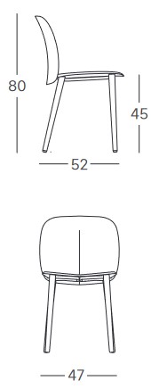 Dimensions de la chaise Natural Mentha Scab