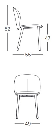 Dimensions of the Mentha Pop Scab Chair