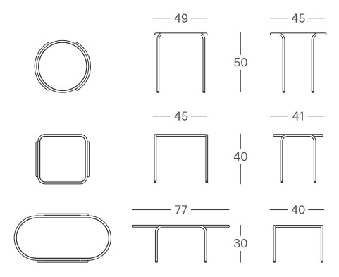 Tavolino Dress_Code Scab Design dimensioni