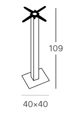 Dimensions of Bar Table Tiffany Scab H.110