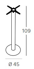 Dimensions de la table de bar Tiffany Scab H.110