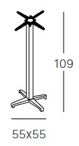 Dimensions de la table de bar fixe Cross Scab H.110