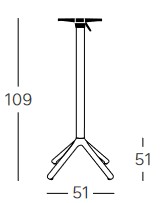 Tavolino Bar Nemo Scab affiancabile H.110 misure e dimensioni