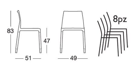 sedia-chloe-trend-chair-scab-dimensioni