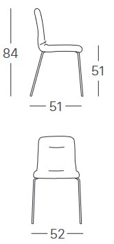 Dimensions and finishes of the Alice Pop chair