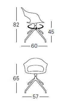 Dimensions of Lady B Pop Swivel Sled Chair