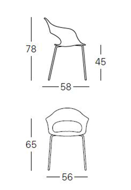 Dimensions de la chaise Lady B Scab