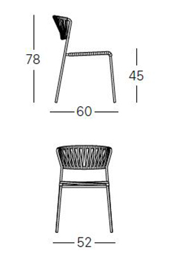 Dimensions de la Chaise Lisa Filò