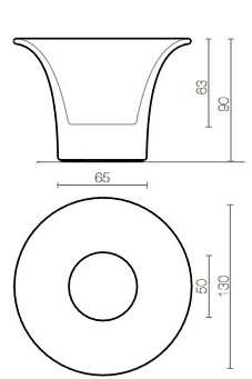 Vase-Cone-Serralunga-éclairable-dimensions