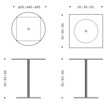 table basse Updown Tonelli Design dimensions