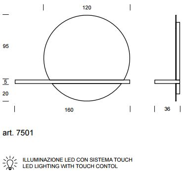 Miroir Sunset Tonin Casa dimensions