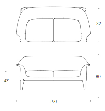 Sofa Tiffany Tonin Casa dimensions