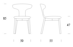 Dimensions of Dauphine Chair by Tonin Casa