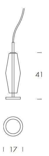 Dimensions of the Chic Tonin Casa Lamp