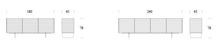 Dimensions of Stripes Sideboard Tonin Casa