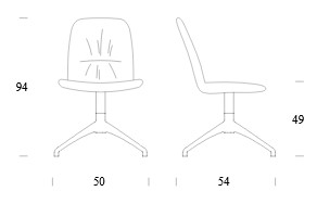 Dimensions de la chaise pivotante Dafne de Tonin Casa