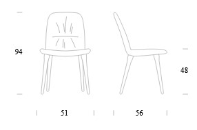 Dimensions of the Dafne Tonin Casa Chair