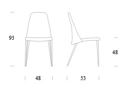 Dimensions of the Tonin Casa Elmo Chair